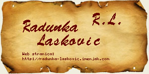 Radunka Lasković vizit kartica